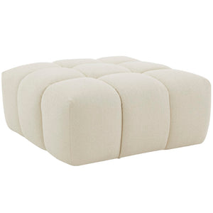 Safavieh Petryna Boucle Tufted Ottoman Cream Wood / Fabric / Foam SFV4823B