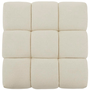 Safavieh Petryna Boucle Tufted Ottoman Cream Wood / Fabric / Foam SFV4823B