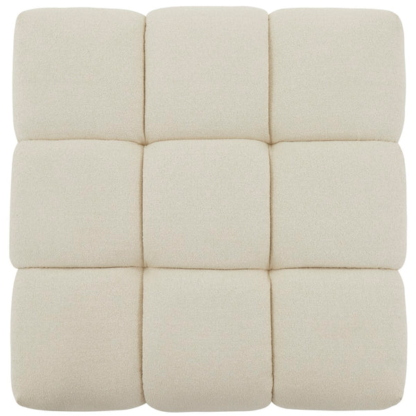 Safavieh Petryna Boucle Tufted Ottoman Cream Wood / Fabric / Foam SFV4823B