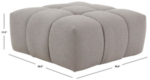 Safavieh Petryna Boucle Tufted Ottoman Grey Wood / Fabric / Foam SFV4823C
