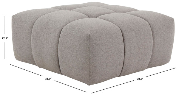 Safavieh Petryna Boucle Tufted Ottoman Grey Wood / Fabric / Foam SFV4823C