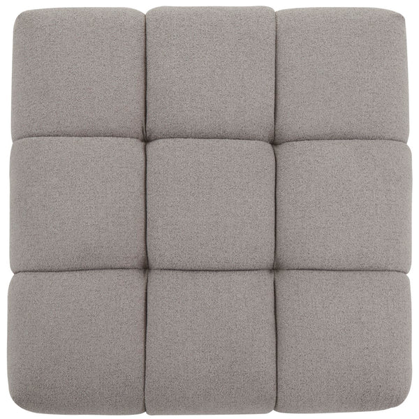 Safavieh Petryna Boucle Tufted Ottoman Grey Wood / Fabric / Foam SFV4823C