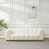 Safavieh Petryna Boucle Tufted Sofa Ivory Wood / Fabric / Foam SFV4824A