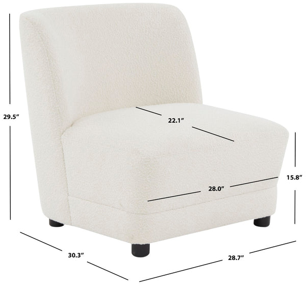 Safavieh Nessa Boucle Accent Chair Ivory / Black Wood / Fabric / Foam SFV4825A