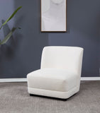 Safavieh Nessa Boucle Accent Chair Ivory / Black Wood / Fabric / Foam SFV4825A
