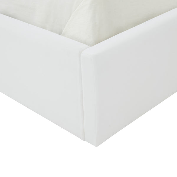 Safavieh Rosita Low Profile Tufted Queen Bed XII23 Ivory Wood / Fabric / Foam SFV4826A-Q-2BX