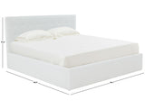 Safavieh Rosita Low Profile Tufted Queen Bed XII23 Ivory Wood / Fabric / Foam SFV4826A-Q-2BX