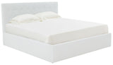 Safavieh Rosita Low Profile Tufted Queen Bed XII23 Ivory Wood / Fabric / Foam SFV4826A-Q-2BX