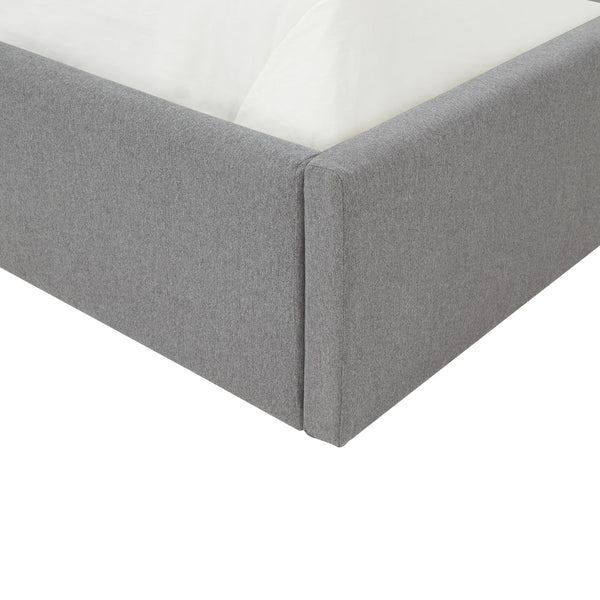 Safavieh Rosita Low Profile Tufted Queen Bed XII23 Light Grey Wood / Fabric / Foam SFV4826B-Q-2BX