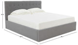 Safavieh Rosita Low Profile Tufted Queen Bed XII23 Light Grey Wood / Fabric / Foam SFV4826B-Q-2BX