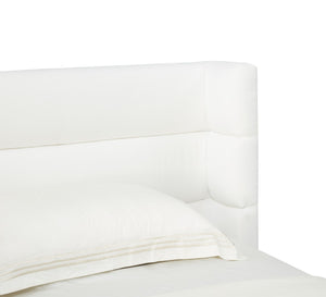 Safavieh Olivianna Low Profile Queen Bed XII23 Ivory Wood / Fabric / Foam SFV4827A-Q-2BX