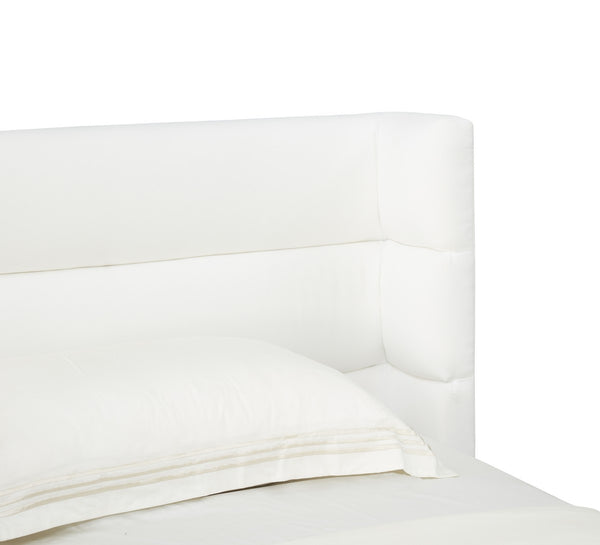 Safavieh Olivianna Low Profile Queen Bed XII23 Ivory Wood / Fabric / Foam SFV4827A-Q-2BX