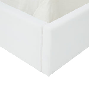 Safavieh Olivianna Low Profile Queen Bed XII23 Ivory Wood / Fabric / Foam SFV4827A-Q-2BX