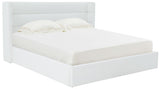 Safavieh Olivianna Low Profile Queen Bed XII23 Ivory Wood / Fabric / Foam SFV4827A-Q-2BX