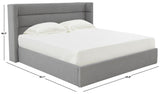 Safavieh Olivianna Low Profile Queen Bed XII23 Light Grey Wood / Fabric / Foam SFV4827B-Q-2BX