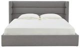 Safavieh Olivianna Low Profile Queen Bed XII23 Light Grey Wood / Fabric / Foam SFV4827B-Q-2BX