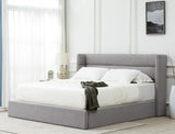 Safavieh Olivianna Low Profile Queen Bed XII23 Light Grey Wood / Fabric / Foam SFV4827B-Q-2BX