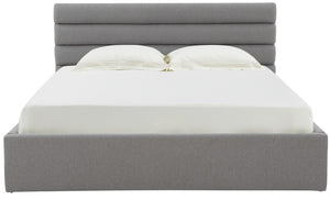 Safavieh Jaybella Low Profile Tufted Queen Bed XII23 Light Grey Wood / Fabric / Foam SFV4828B-Q-2BX