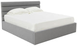 Safavieh Jaybella Low Profile Tufted Queen Bed XII23 Light Grey Wood / Fabric / Foam SFV4828B-Q-2BX