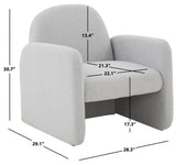 Safavieh Patsy Chiclet Accent Chair Light Grey Wood / Fabric / Foam SFV4829A