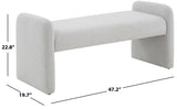 Safavieh Patsy Chiclet Bench Light Grey Wood / Fabric / Foam SFV4830A