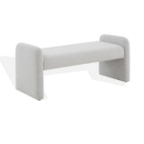 Safavieh Patsy Chiclet Bench Light Grey Wood / Fabric / Foam SFV4830A