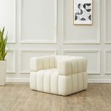 Safavieh Calyna Tufted Boucle Accent Chair Cream 37.8 IN W x 33.1 IN D x 27.4 IN H