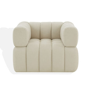 Safavieh Calyna Tufted Boucle Accent Chair Light Grey 37.8 IN W x 33.1 IN D x 27.4 IN H