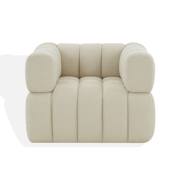 Safavieh Calyna Tufted Boucle Accent Chair Light Grey 37.8 IN W x 33.1 IN D x 27.4 IN H