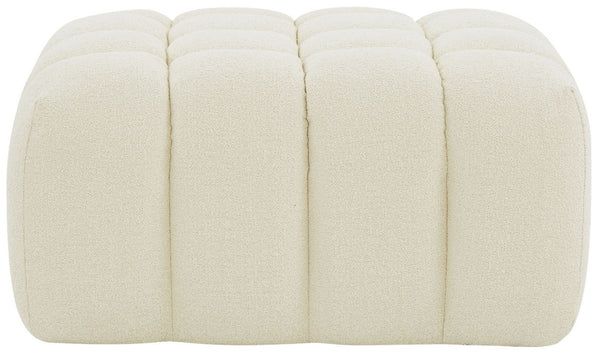 Safavieh Calyna Tufted Boucle Ottoman Cream 35.6 IN W x 30.5 IN D x 17.1 IN H