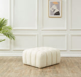 Safavieh Calyna Tufted Boucle Ottoman Cream 35.6 IN W x 30.5 IN D x 17.1 IN H