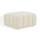 Safavieh Calyna Tufted Boucle Ottoman Cream 35.6 IN W x 30.5 IN D x 17.1 IN H