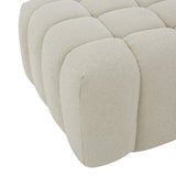 Safavieh Calyna Tufted Boucle Ottoman Light Grey 35.6 IN W x 30.5 IN D x 17.1 IN H