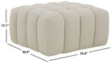 Safavieh Calyna Tufted Boucle Ottoman Light Grey 35.6 IN W x 30.5 IN D x 17.1 IN H