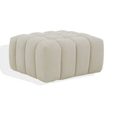 Safavieh Calyna Tufted Boucle Ottoman Light Grey 35.6 IN W x 30.5 IN D x 17.1 IN H