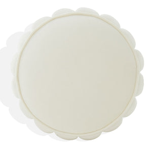 Safavieh Sherrie Round Channel Tufted Ottoman Ivory / Walnut SFV4834A