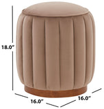 Safavieh Sherrie Round Channel Tufted Ottoman Brown / Walnut SFV4834B