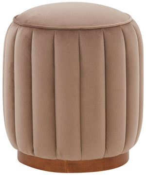 Safavieh Sherrie Round Channel Tufted Ottoman Brown / Walnut SFV4834B