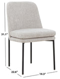 Safavieh Tamarie Chenille Dining Chair Light Grey / Black SFV4835A