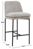 Safavieh Tamarie Chenille Counter Stool Light Grey / Black SFV4836A