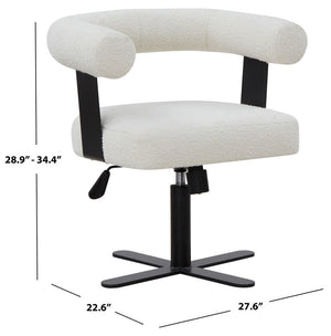 Safavieh Baron Adjustable Swivel Desk Chair Ivory / Black SFV4843B