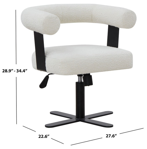 Safavieh Baron Adjustable Swivel Desk Chair Ivory / Black SFV4843B
