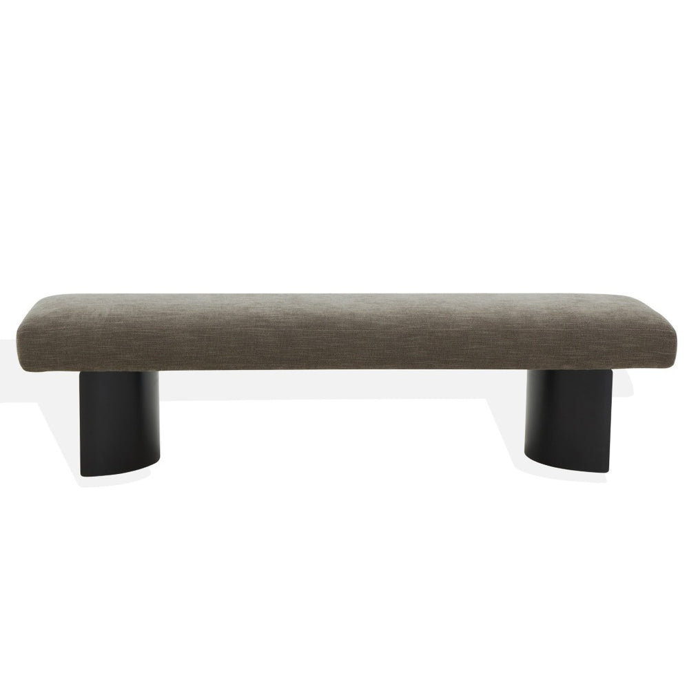 Safavieh RAELEE Rustic Industrial Bench with Plush Upholstered Seat and Sturdy Iron Legs for Any Room Decor Brown / Black SFV4844B