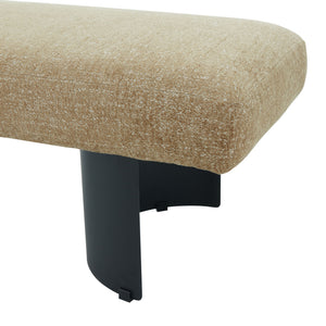 Raelee Bench With Plush Light Upholstery And Powder-Coated Metal Legs—Modern, Sturdy Entryway Seating