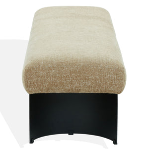 Raelee Bench With Plush Light Upholstery And Powder-Coated Metal Legs—Modern, Sturdy Entryway Seating
