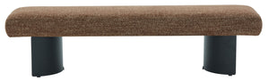 Raelee Bench With Plush Light Upholstery And Powder-Coated Metal Legs—Modern, Sturdy Entryway Seating