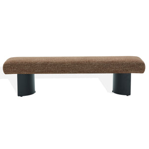 Raelee Bench With Plush Light Upholstery And Powder-Coated Metal Legs—Modern, Sturdy Entryway Seating