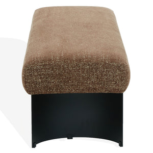 Raelee Bench With Plush Light Upholstery And Powder-Coated Metal Legs—Modern, Sturdy Entryway Seating