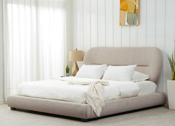 Safavieh Thalia Oval Headboard Queen Bed Oatmeal SFV4845B-Q-2BX