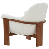 Safavieh Sylvana Boucle Accent Chair Ivory / Walnut SFV4847A